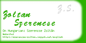 zoltan szerencse business card